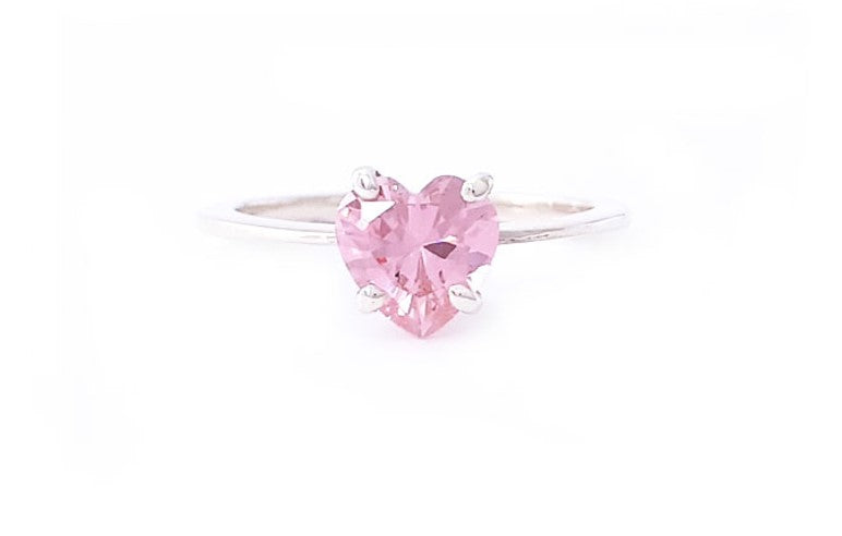SOLITAIRE PINK HEART RING